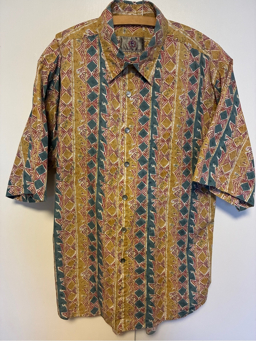 The Territory Ahead Mens Shirt XXL 2XL Short Sleeve Native Aztec Navajo Striped